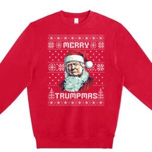 Merry Trumpmas Santa Claus Trump Christmas Ugly Christmas Premium Crewneck Sweatshirt