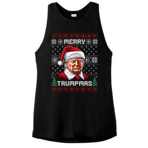 Merry Trumpmas Santa Claus Trump Christmas Ugly Christmas Ladies PosiCharge Tri-Blend Wicking Tank