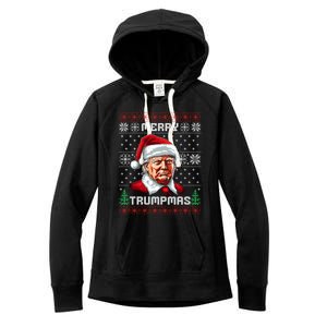 Merry Trumpmas Santa Claus Trump Christmas Ugly Christmas Women's Fleece Hoodie