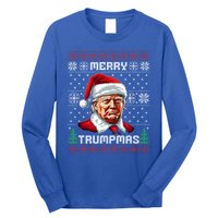 Merry Trumpmas Santa Claus Trump Christmas Ugly Christmas Long Sleeve Shirt