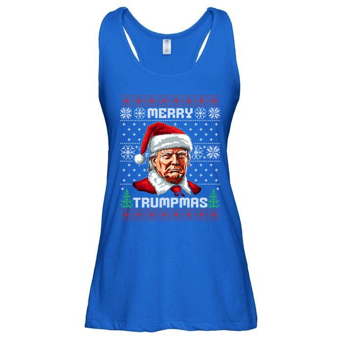 Merry Trumpmas Santa Claus Trump Christmas Ugly Christmas Ladies Essential Flowy Tank