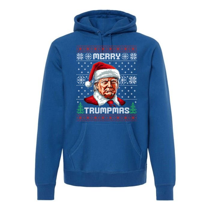 Merry Trumpmas Santa Claus Trump Christmas Ugly Christmas Premium Hoodie