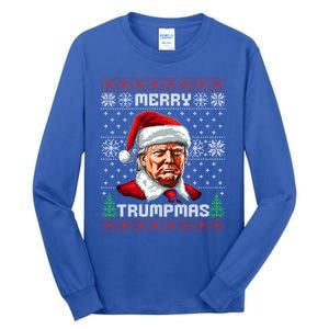 Merry Trumpmas Santa Claus Trump Christmas Ugly Christmas Tall Long Sleeve T-Shirt