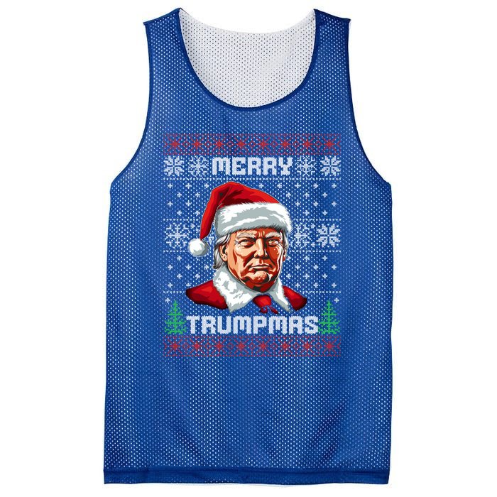 Merry Trumpmas Santa Claus Trump Christmas Ugly Christmas Mesh Reversible Basketball Jersey Tank