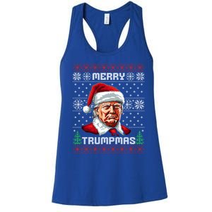 Merry Trumpmas Santa Claus Trump Christmas Ugly Christmas Women's Racerback Tank