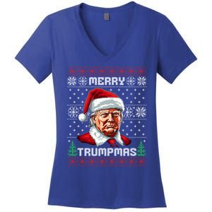 Merry Trumpmas Santa Claus Trump Christmas Ugly Christmas Women's V-Neck T-Shirt