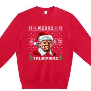 Merry Trumpmas Santa Claus Trump Christmas Ugly Christmas Premium Crewneck Sweatshirt