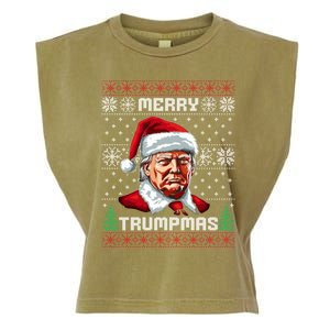 Merry Trumpmas Santa Claus Trump Christmas Ugly Christmas Garment-Dyed Women's Muscle Tee