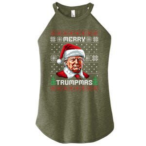 Merry Trumpmas Santa Claus Trump Christmas Ugly Christmas Women's Perfect Tri Rocker Tank