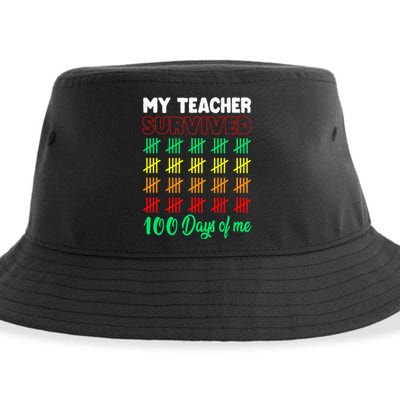 My Teacher Survived 100 Days Of Me School Funny Costume Sustainable Bucket Hat