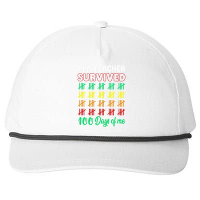 My Teacher Survived 100 Days Of Me School Funny Costume Snapback Five-Panel Rope Hat