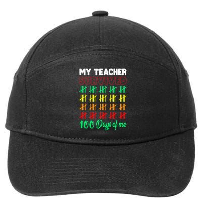 My Teacher Survived 100 Days Of Me School Funny Costume 7-Panel Snapback Hat