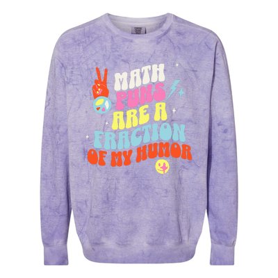 Math Teacher s Puns Are A Fraction Of My Humor Colorblast Crewneck Sweatshirt