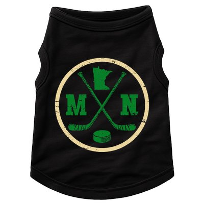Mn The State Of Hockey Player Retro Minnesota Mn Ice Hockey Doggie Tank