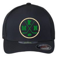 Mn The State Of Hockey Player Retro Minnesota Mn Ice Hockey Flexfit Unipanel Trucker Cap