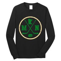 Mn The State Of Hockey Player Retro Minnesota Mn Ice Hockey Long Sleeve Shirt