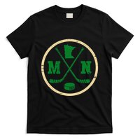 Mn The State Of Hockey Player Retro Minnesota Mn Ice Hockey T-Shirt