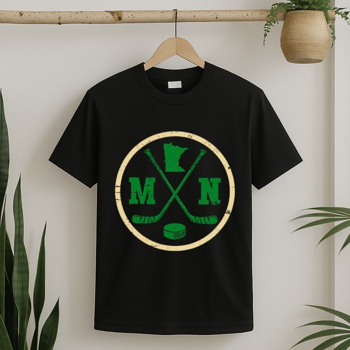 Mn The State Of Hockey Player Retro Minnesota Mn Ice Hockey T-Shirt