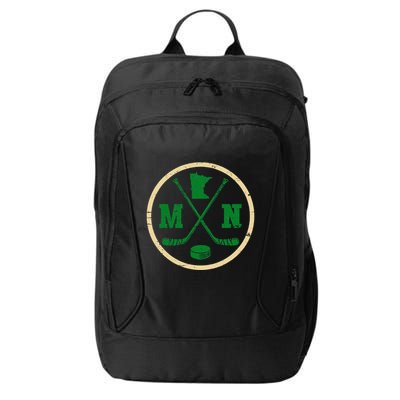 Mn The State Of Hockey Player Retro Minnesota Mn Ice Hockey City Backpack