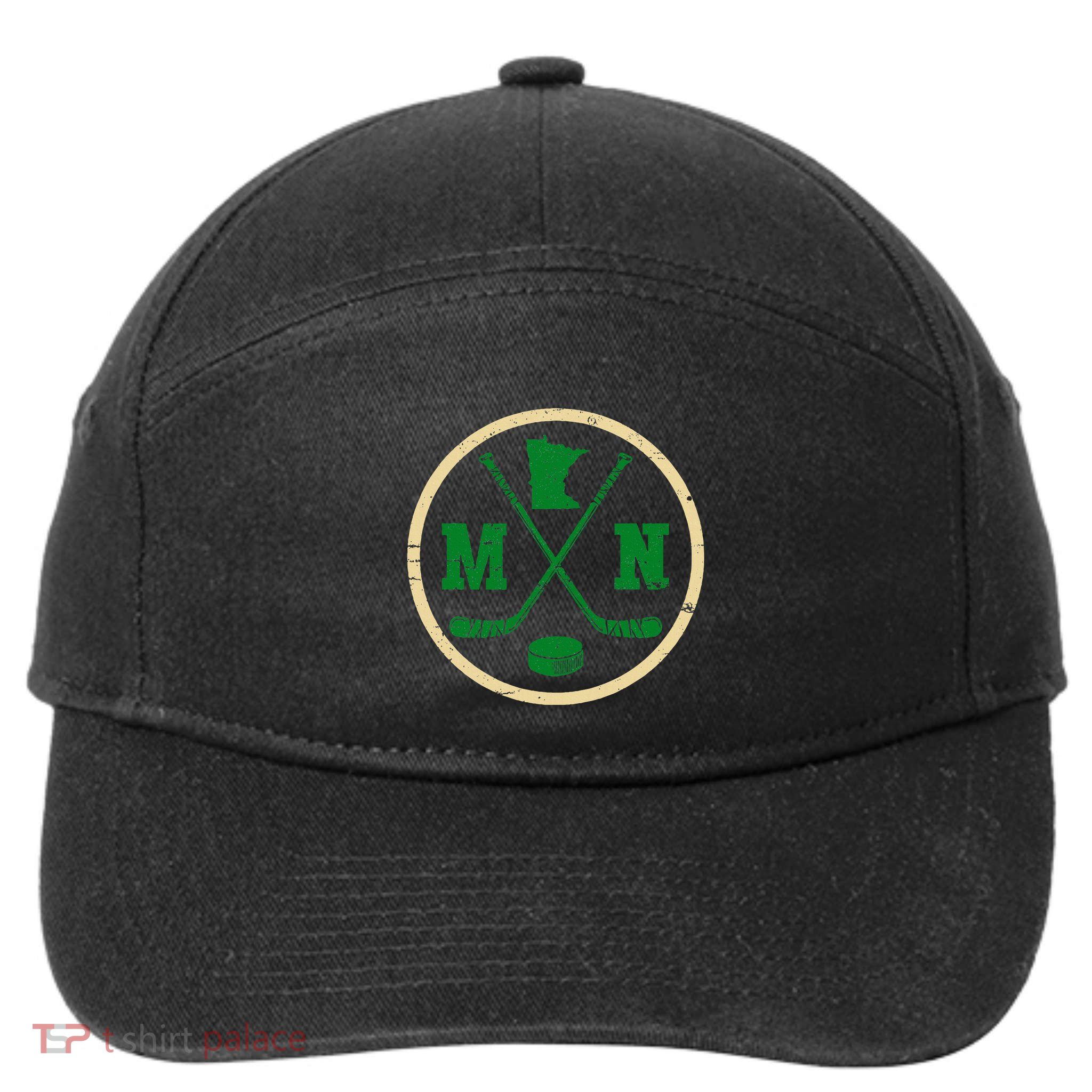 Mn The State Of Hockey Player Retro Minnesota Mn Ice Hockey 7-Panel Snapback Hat