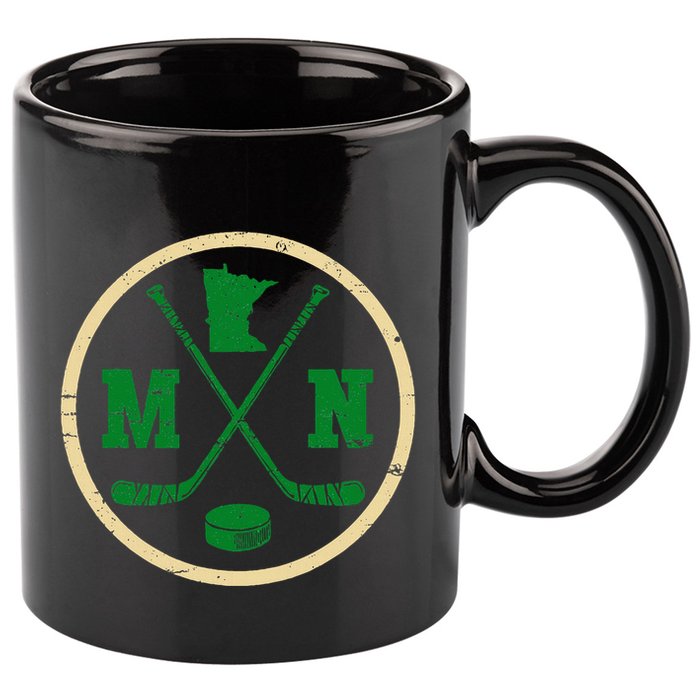 Mn The State Of Hockey Player Retro Minnesota Mn Ice Hockey 11oz C Handle Ceramic Mug