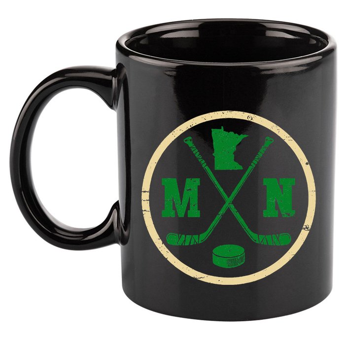 Mn The State Of Hockey Player Retro Minnesota Mn Ice Hockey 11oz C Handle Ceramic Mug