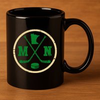 Mn The State Of Hockey Player Retro Minnesota Mn Ice Hockey 11oz C Handle Ceramic Mug