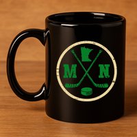 Mn The State Of Hockey Player Retro Minnesota Mn Ice Hockey 11oz C Handle Ceramic Mug