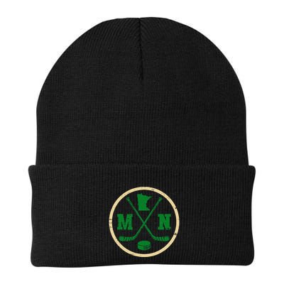 Mn The State Of Hockey Player Retro Minnesota Mn Ice Hockey Beanie