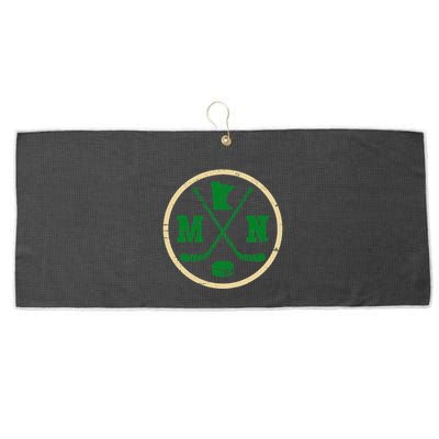 Mn The State Of Hockey Player Retro Minnesota Mn Ice Hockey Large Microfiber Waffle Golf Towel