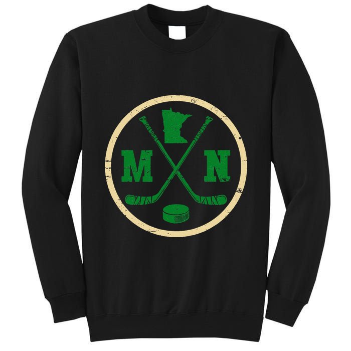 Mn The State Of Hockey Player Retro Minnesota Mn Ice Hockey Tall Sweatshirt
