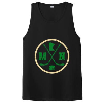 Mn The State Of Hockey Player Retro Minnesota Mn Ice Hockey PosiCharge Competitor Tank