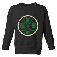 Mn The State Of Hockey Player Retro Minnesota Mn Ice Hockey Toddler Sweatshirt