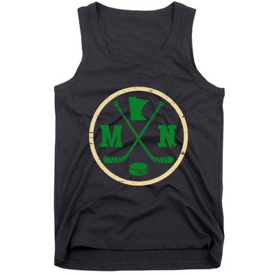 Mn The State Of Hockey Player Retro Minnesota Mn Ice Hockey Tank Top