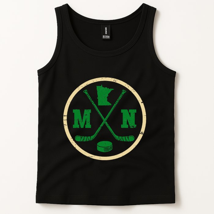 Mn The State Of Hockey Player Retro Minnesota Mn Ice Hockey Tank Top