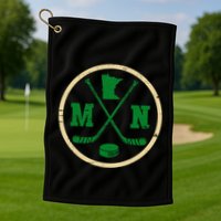 Mn The State Of Hockey Player Retro Minnesota Mn Ice Hockey Golf Towel