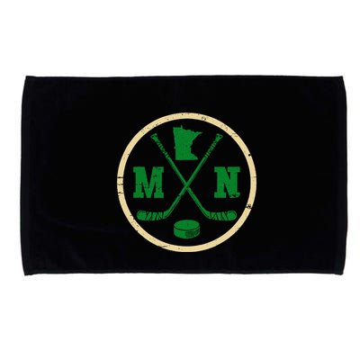 Mn The State Of Hockey Player Retro Minnesota Mn Ice Hockey Microfiber Hand Towel