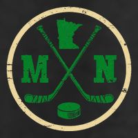 Mn The State Of Hockey Player Retro Minnesota Mn Ice Hockey Microfiber Hand Towel
