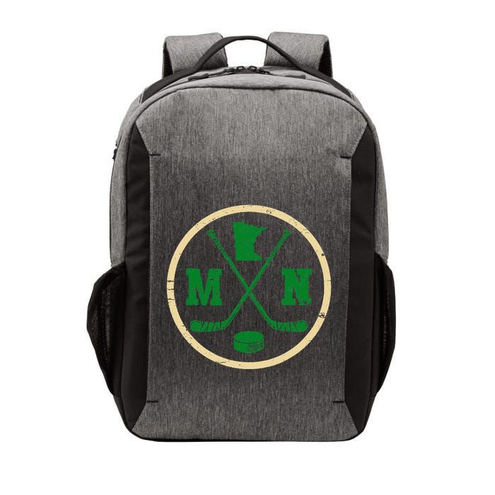Mn The State Of Hockey Player Retro Minnesota Mn Ice Hockey Vector Backpack