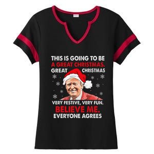 Merry Trumpmas Santa Trumpchristmas Pajamas Funny Ladies Halftime Notch Neck Tee