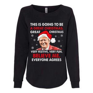 Merry Trumpmas Santa Trumpchristmas Pajamas Funny Womens California Wash Sweatshirt