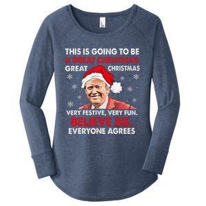 Merry Trumpmas Santa Trumpchristmas Pajamas Funny Women's Perfect Tri Tunic Long Sleeve Shirt