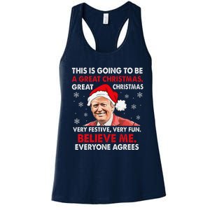 Merry Trumpmas Santa Trumpchristmas Pajamas Funny Women's Racerback Tank