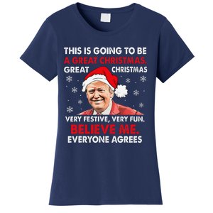 Merry Trumpmas Santa Trumpchristmas Pajamas Funny Women's T-Shirt