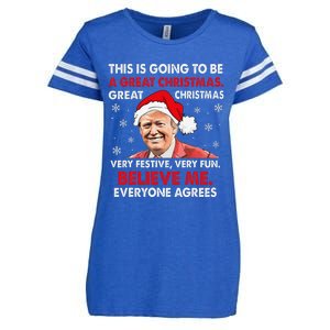 Merry Trumpmas Santa Trumpchristmas Pajamas Funny Enza Ladies Jersey Football T-Shirt