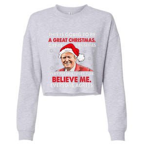 Merry Trumpmas Santa Trumpchristmas Pajamas Funny Cropped Pullover Crew