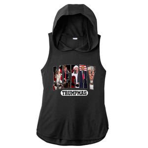 Merry Trumpmas Santa Trump Christmas Pajamas Funny Sweatshirt Ladies PosiCharge Tri-Blend Wicking Draft Hoodie Tank