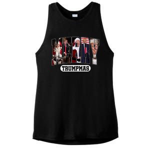 Merry Trumpmas Santa Trump Christmas Pajamas Funny Sweatshirt Ladies PosiCharge Tri-Blend Wicking Tank