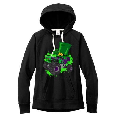 Monster Trucks St Patrick's Day Adults And Cool Gift Women's Fleece Hoodie