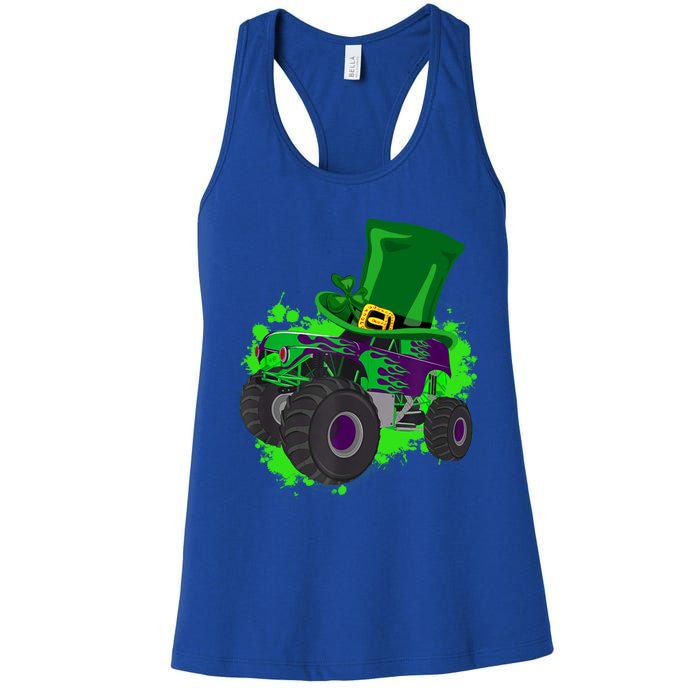 Monster Trucks St Patrick's Day Adults And Cool Gift Women's Racerback Tank